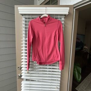 Women's Pink Zip-Up ribbed jacket